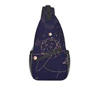 Tarot Boho Mystique Lune Soleil Galaxie Sac bandoulière, Sac à bandoulière décontracté pour Homme et Femme