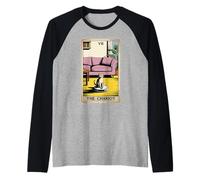 Tarot Card The Chariot Cat Robot Aspirateur Drôle Chat Manche Raglan