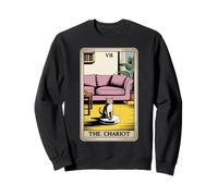 Tarot Card The Chariot Cat Robot Aspirateur Drôle Chat Sweatshirt