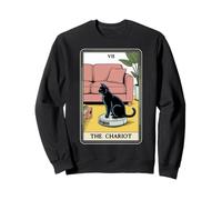 Tarot Card The Chariot Cat Robot Aspirateur Drôle Chat Sweatshirt
