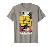 Tarot Card The Chariot Cat Robot Aspirateur Drôle Chat T-Shirt