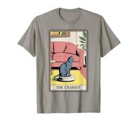 Tarot Card The Chariot Cat Robot Aspirateur Drôle Chat T-Shirt