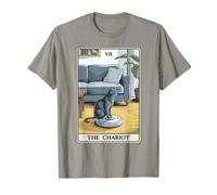 Tarot Card The Chariot Cat Robot Aspirateur Drôle Chat T-Shirt