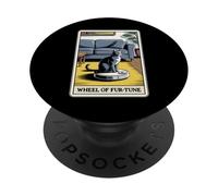 Tarot Card Wheel of Fur-Tune Cat Robot Aspirateur Chat PopSockets PopGrip Adhésif