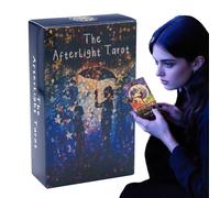 Tarot Cards - 78 Fate Tarot Deck, English Version Playing for Adults and Family, Fortune-Telling Game, Intuitive Reading, Party Board Game for Travel, Meditation, Celebration, 4.13x2.44 inches