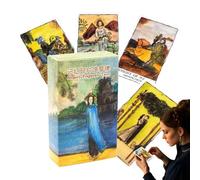 Tarot Cards - 78 Pack Classic Oracle Deck for Party and Gathering, Fortune Telling Set Printed Meanings, Travel Toy with Portable Case, Entertainment Card for Holiday, Road Trip, Camping