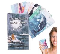 Tarot Cards Deck, Divination Tools on Fate Reading and Spiritual Exploration, Mystical Board Game Adults Kids Family, Entertainment Set for Intuitive Fun, Party Gathering