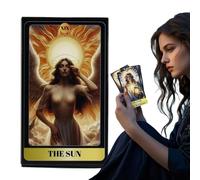 Tarot Cards - English Fortune-Telling Game, Tarot Deck for Family and Night, Illustrated Symbol Guide with Portable Box, Spiritual Tool for Party, Gathering, Holiday, Home, 4.06x2.36 inches