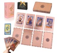 Tarot Cards for Beginners Rose Gold Tarot Cards, Witchy Cauldron Rose Gold Tarots Card with Guide Book, 78 Waterproof Wrinkle Resistant Foil Tarots Decks, Includes Chakras Planets (1Set)