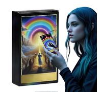 Tarot Cards Rainbow | Beginners Classic Intuitive Ancient Tarot Cards, Exquisite Full English Portable Party Favors Board Game for Empowered Life, Rituals, Divination