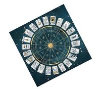 Tarot Cloth - Flannel Altar Tarot Card Table Cloth with Mystical Astrology Design, Soft Divination Card Reading Mat, Portable Horoscope Board Game Exterior Pad for Oracle Spreads, Spiritual Rituals