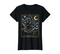 Tarot de sorcière, Nuit étoilée, Chat, Lune, Gothique, Halloween, Filles T-Shirt Graphique avec Valeur