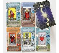 Tarot Debutant francai - Jeu Tarot Facile a Lire - Jeu cart Tarot avec significations imprimees, Oui ou Non, Astrologie, planetes et Chakras (Espagnol)