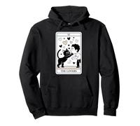 Tarot drôle chat noir - The Lovers Card Design V2 Sweat à Capuche