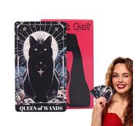 Tarot en papier anglais, 78 feuilles sur le thème des chats avec cartes complètes, jeu interactif pour chercheurs spirituels, aide portable avec design vintage, accessoires élégants pour activités