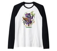 Tarot Fortune Teller Crescent Black Cat Moon Key Manche Raglan