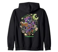 Tarot Fortune Teller Crescent Black Cat Moon Key Sweat à Capuche
