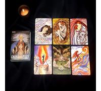 Tarot Learning Cards, Oracle Emotion Deck, 50 Sheet Divination Set with Russian Letters, Table Game Accessory with Insight Guide Use, Fortune Telling Kit, Card Deck Use for Travel Study Family