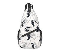 Tarot Main Astrologie Lune Magie Boho Sac bandoulière, Sac à bandoulière décontracté pour Homme et Femme