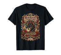 Tarot Noir de Minuit avec Chat et Symboles Occultes T-Shirt