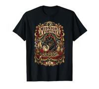 Tarot Noir de Minuit avec Chat et Symboles Occultes T-Shirt Graphique avec Valeur