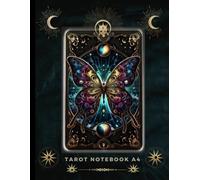 Tarot notebook a4: large size book with a large encased butterfly against a black and blue background