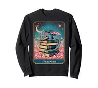 Tarot The Reader Mystic Book Dragon Moonlit Fantasy Art Sweatshirt
