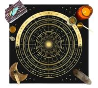 Tarot - Tissu d' - Tapis de sorcière carré - Oracle spirituel - Salle de lecture - Couverture de table pour astrologie douce, rituel païen - Tapis pour divination, réseau de , magie