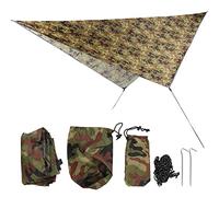 Tarp de Camping étanche Durable Léger Léger Multifonctionnel Rhombus Cauvre Sun Shade Rain Rain pour Camping Outdoor Place Pique-Nique Hamac Polyester Tissue 360x290cm (Camouflage)