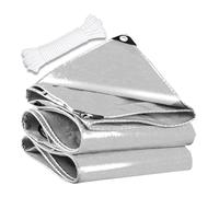 Tarpaulin Étanche Exterieur 340 x 460 cm Anti UV Couverture Étanche Multi Usage pour Bois de Chauffage, Bache de Jardin, Argent