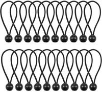 Tarpaulin Tensioners,20 X Elastic Rope Rubber Tent Cord With Ball Attached Tent For Canopy,Curtains,Banners,Tents,Sleeping Bags Etc