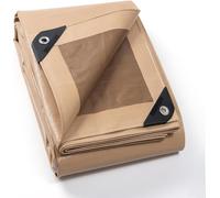 Tarpaulin With Eyelets Waterproof 2 M X 2 M Beige Khaki 195 G/M² Tarpaulin Tarpaulin Multipurpose Tarpaulin Tear-Proof Uv Stabilised Resistant