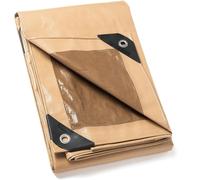 Tarpaulin With Eyelets Waterproof 2 M X 3 M Beige Khaki Multi-Purpose Polyester Tarpaulin 120 G/M² Tarpaulin Multipurpose Tarpaulin Tearproof