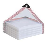 Tarpe Transparente avec Couverture d'œillets 1x1m - bâche pour Meubles de Jardin, fermes, balcons （Bordure Blanche）