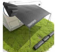 Tarpofix® Auvent Fourgon 3 x 2,4 m | Store Banne Camping-car Déperlant avec Rail Keder | Protection Solaire, Solette & UV 60+ | Auvent Caravane Résistante avec Mâts en Aluminium pour Camping-car & Van