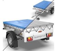 Tarpofix® Bâche Protection Plate 258 x 136 x 8 cm avec Corde de bâche - Bâche de remorque renforcée en PVC - Bache pour remorque Divers modèles de remorques de Voitures de 750kg & 1000kg