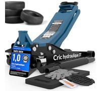 Tarpofix® Cric Hydraulique 3 tonnes (Hauteur de Levage 85-475mm) | Crique Hydraulique Auto 3t avec Double Vérin | Cric Voiture Extra Plat pour SUV & Véhicules Surbaissés | Crique Rouleur Professionnel