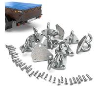 Tarpofix® Crochet arrimageà Trois Trous vis INCL. pour bâche de remorque & Filet de remorque (10 pcs) | Accessoire pour remorque à Trois Trous en Fonte galvanisée - Anneau d'arrimage à Trois Trous