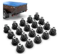 Tarpofix® Crochet ridelle de bâche ronds inclus vis (20 pcs) pour filet remorque et bache remorque - crochet remorque en plastique dur - crochets de fixation pour la ridelle de la remorque