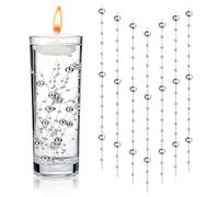 Tarqite Lot de 18 perles d'eau argentées - Bougies flottantes - Perles flottantes - Décoration de bougies - Guirlande de perles pour vase, remplissage de bouteille d'eau, mariage, décoration de