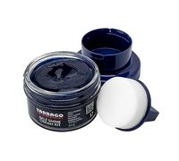 Tarrago | Kit crème auto-brillante 50 ml | Crème nourrissante de cires naturelles pour faire briller le cuir, le cuir lisse, les chaussures naturelles ou synthétiques | Avec éponge (bleu marine 17)