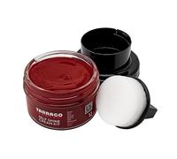 Tarrago | Kit crème auto-brillante 50 ml | Crème nourrissante de cires naturelles pour faire briller le cuir, le cuir lisse, les chaussures naturelles ou synthétiques | Avec éponge (rouge 12)