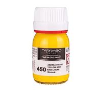 Tarrago | Peinture pour baskets 25 ml avec pinceau et éponge | Couleurs Pantone | Peinture pour baskets et chaussures de sport en cuir, cuir synthétique et toile (Base Yellow 450)
