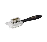 Tarrago | Pinceau en suède et nubuck De Luxe | Brosse à deux faces pour cuir suède, nubuck et velours | Poignée en plastique de couleur noire de 16 cm