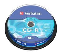 TARRINA 10 DISQUES VERBATIM CD-R 700MB 52X PACK 433437 BOBINE LOT DE LECTEURS