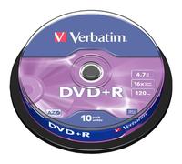 TARRINA 10 DISQUES VERBATIM DVD+R 4,7 Go 16 PACK 43498 BOBINE LOT DE LECTEURS