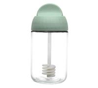 Tarro de miel de cristal, jarra de miel, pot à miel en verre, tarro de miel avec cubierta de cuchara, 250 ml (vert claro)