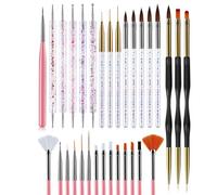 TARSHYRY 31PCS Nail Brush Pen Set Nail Art Brushes Brushes Gel Painting Acrylic Tools for DIY Art Design (PINK)