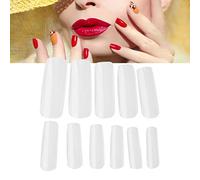 TARSHYRY 500 Pièces Faux Ongles Conseils Couverture Complète Super Mince Ongles Bricolage Décoration pour Extension D'ongle Professionnelle 10 Tailles Couleurs Transparentes Matériau (Transparente)