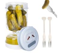 TARSHYRY Bocal de Pickles, Pot à Cornichons en Sablier de 50 Oz avec Couvercle Anti-fuite et Verrouillable,récipient à cornichons pour Cornichons, Olives et Jalapenos